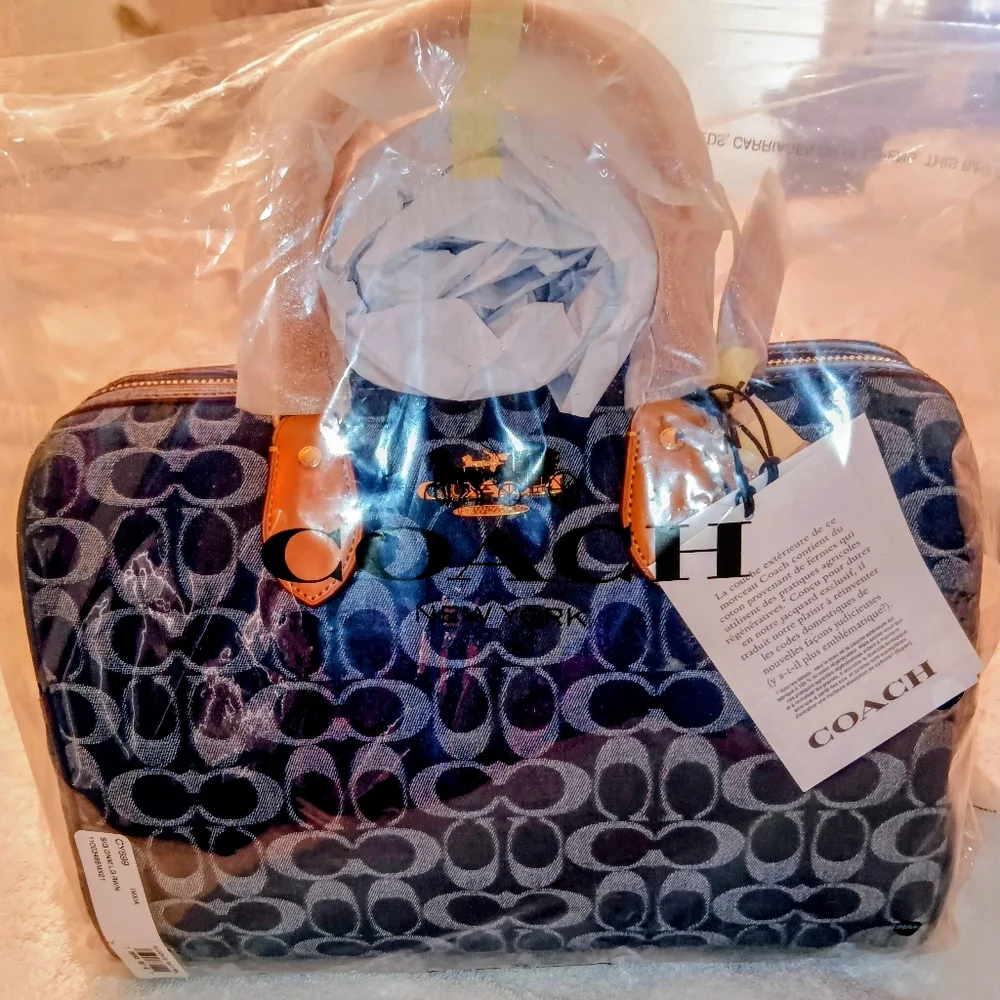 Coach Large Rowan Signature Canvas Satchel Still In Plastic - Picture 4 of 6